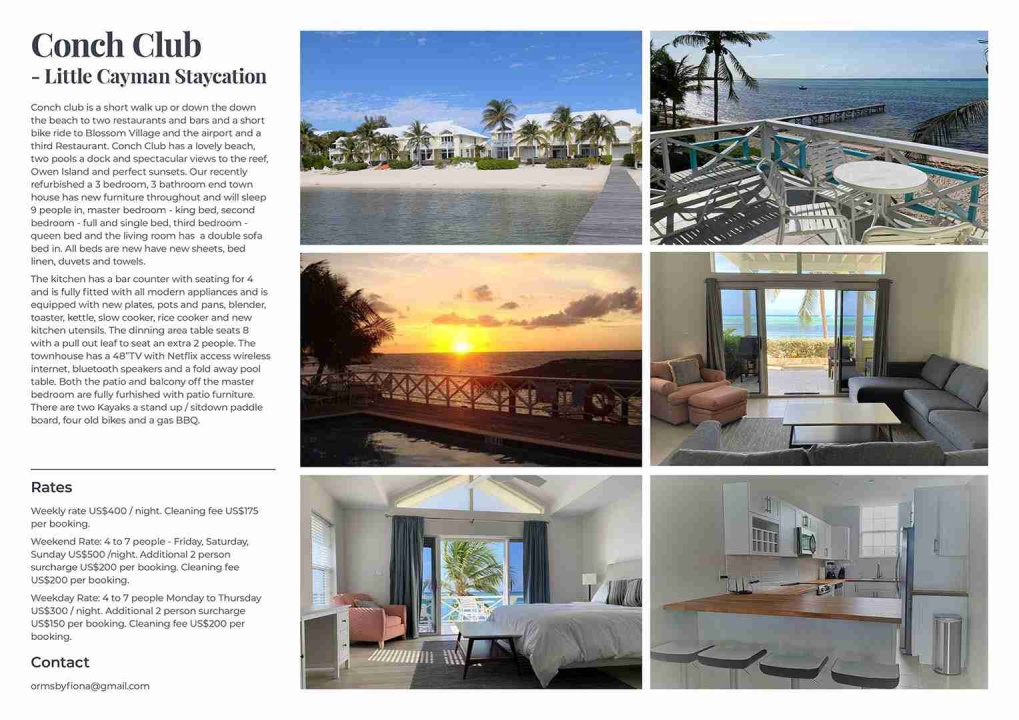 3 Bedrooms , 3 Bathrooms, Conch Club, Condo, Vacation Rental, Guy Banks Rd, Little Cayman.